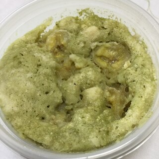 バナナの豆腐おから蒸しパンの抹茶風味